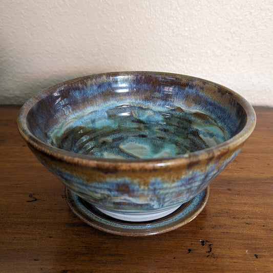 Tri-Color Glaze Berry Bowl