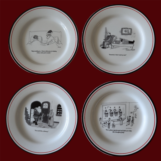 The New Yorker Christmas Santa Claus Plates