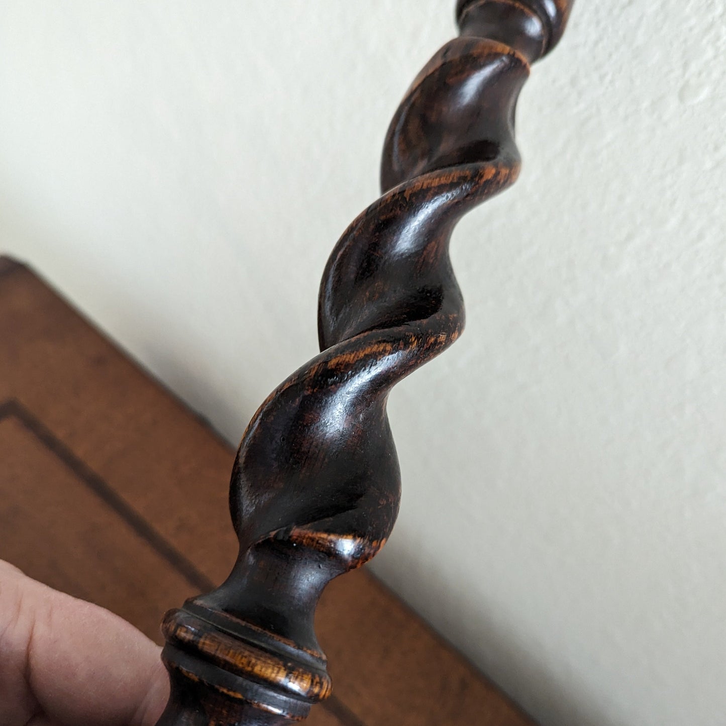 Oak Barley Twist Candlestick