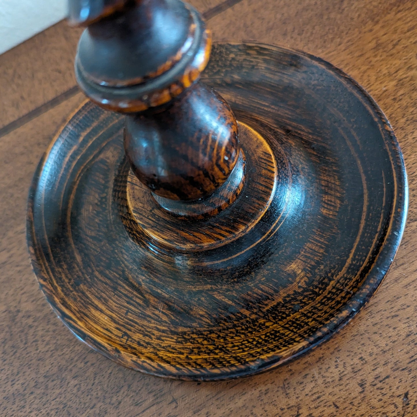 Oak Barley Twist Candlestick