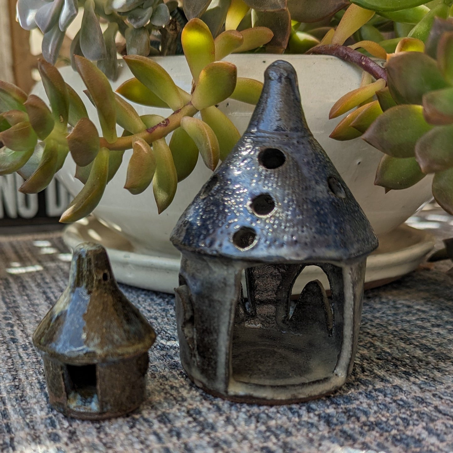 Mushroom House Lantern and Miniature House