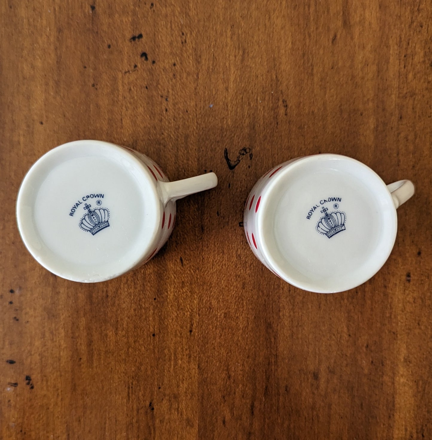 Red Polka Dot Espresso Cups and Saucers