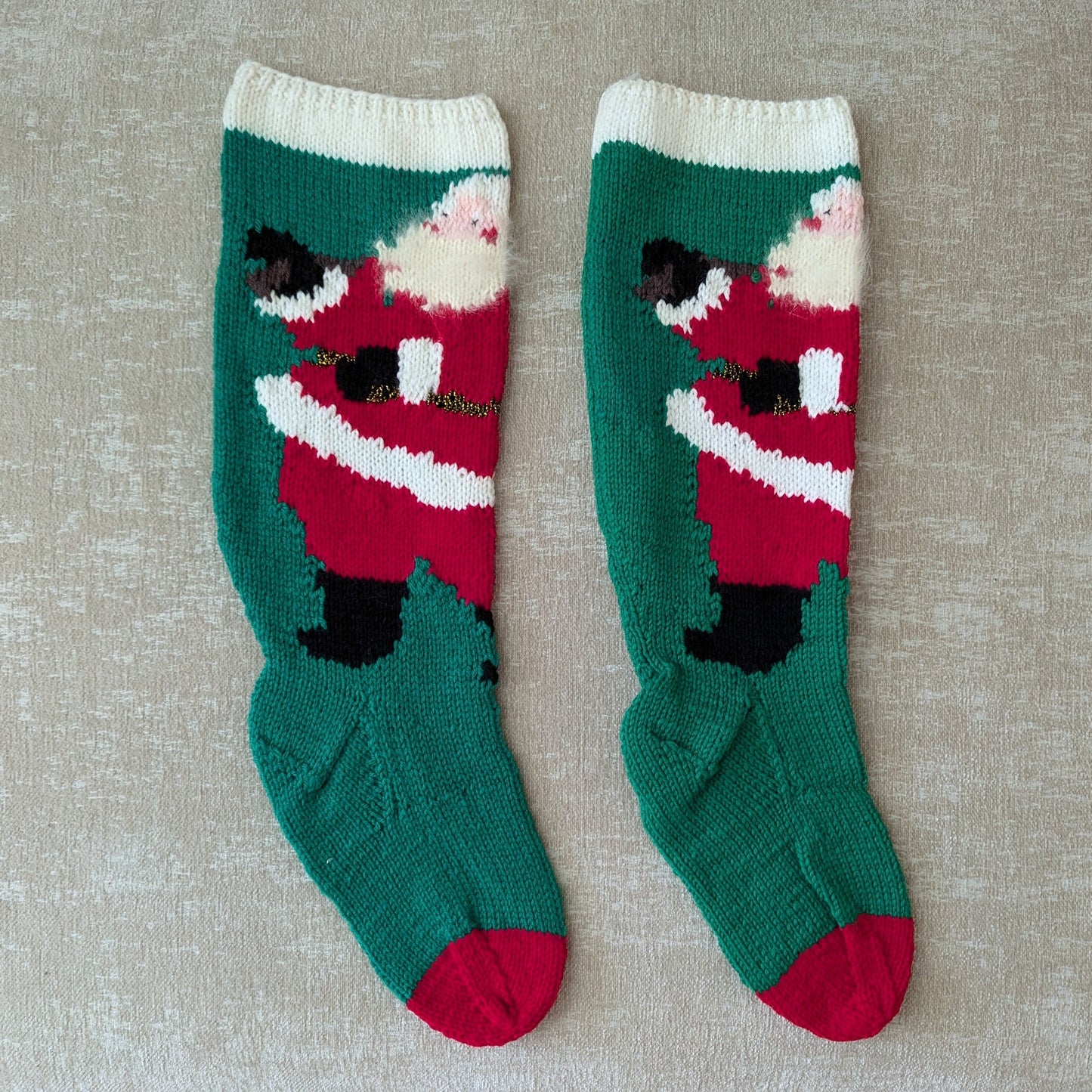 Vintage Knit Santa Stockings