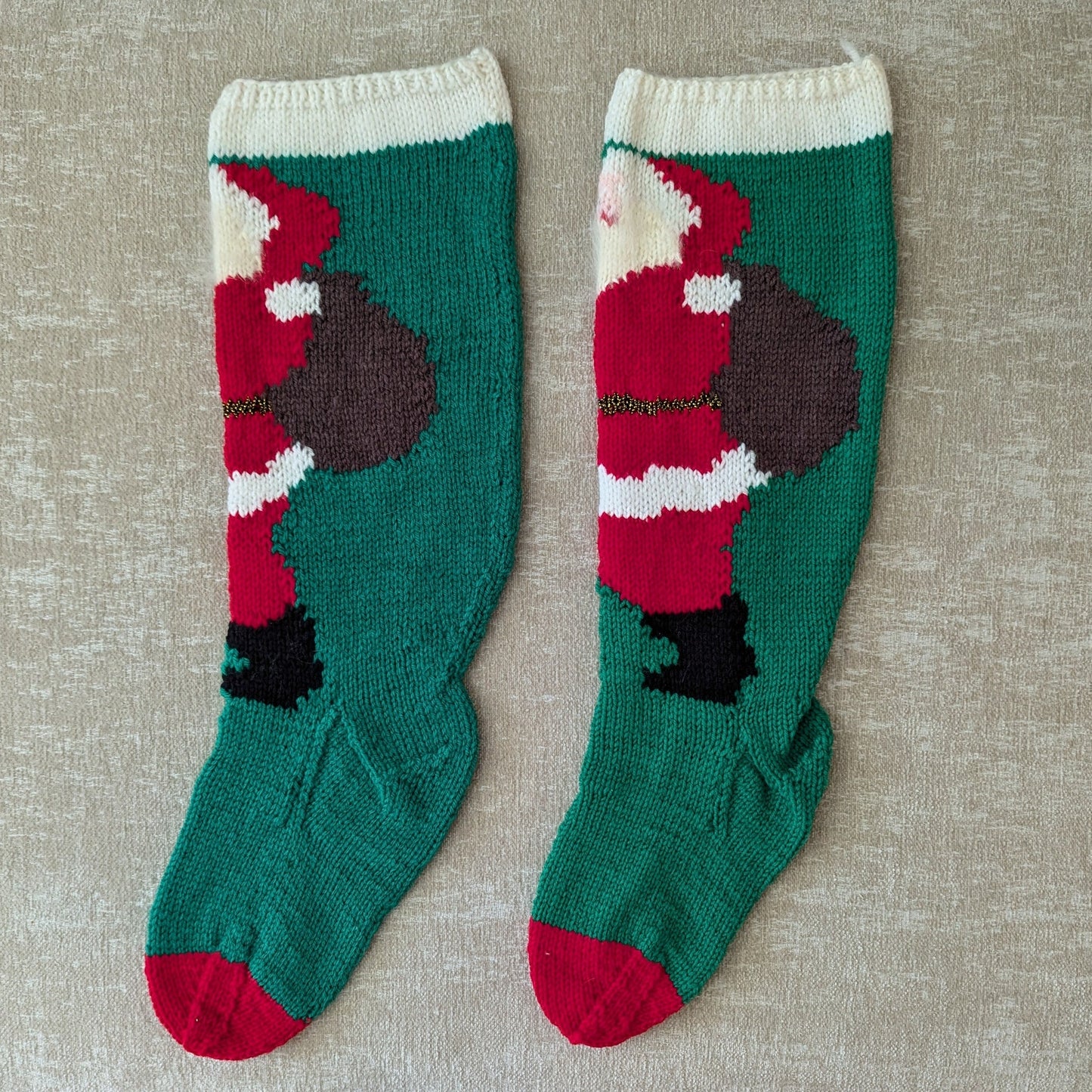 Vintage Knit Santa Stockings