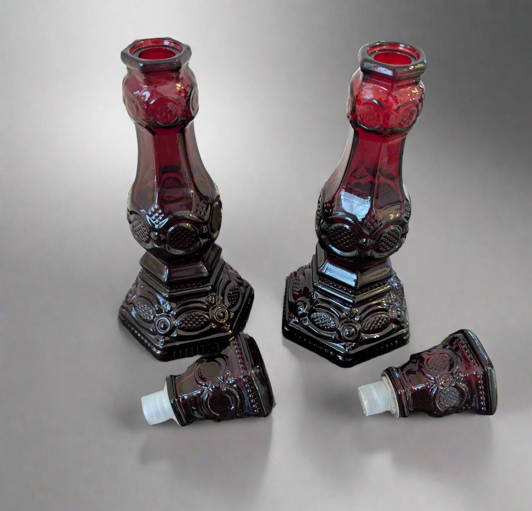 Avon Ruby Red Candlesticks