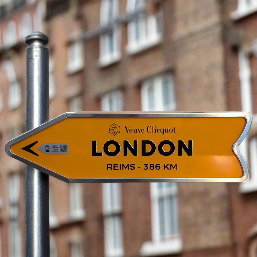 Veuve Clicquot Champagne London Arrow Street Sign