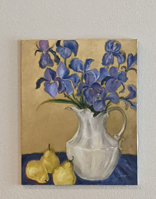 Old Fashion Iris Bouquet Painting